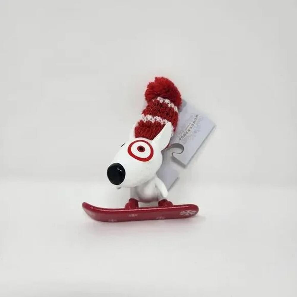 Target Bullseye Dog Snowboard Ornament 2023